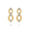 Earrings Nadine Aysoy | Catena Double Link Earrings 18K Yellow Gold