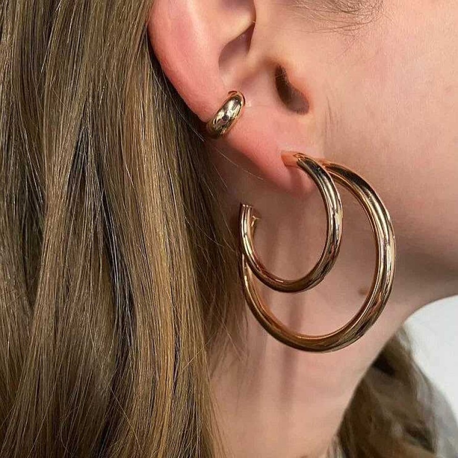 Earrings SG Fine | 50Mm Tube Hoop Earrings