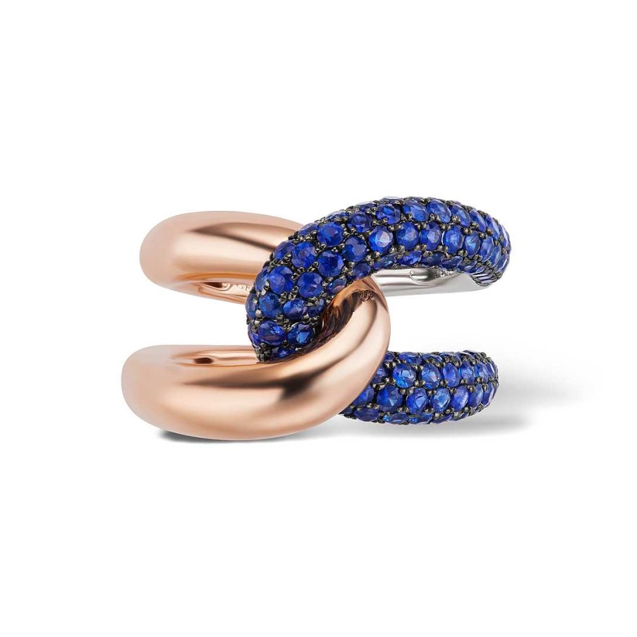 Rings Gemella Jewels | Gold And Gemstone Intertwin Ring