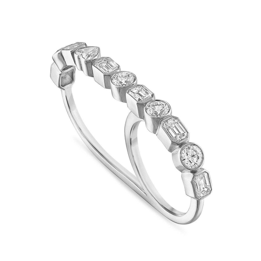 Rings SG Fine | Fancy Bezel Two Finger Ring