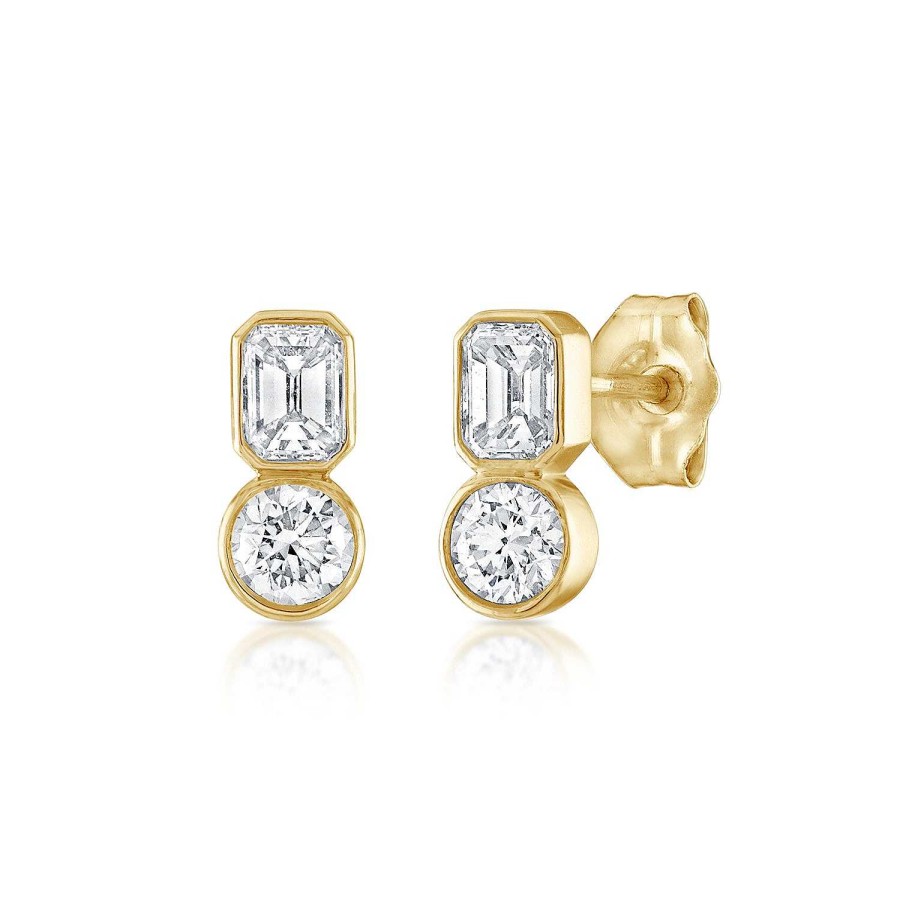 Earrings SG Fine | Fancy Bezel Two Stone Multi Shape Earring