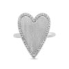 Rings SG Fine | Jumbo Heart Ring With Pave Outline