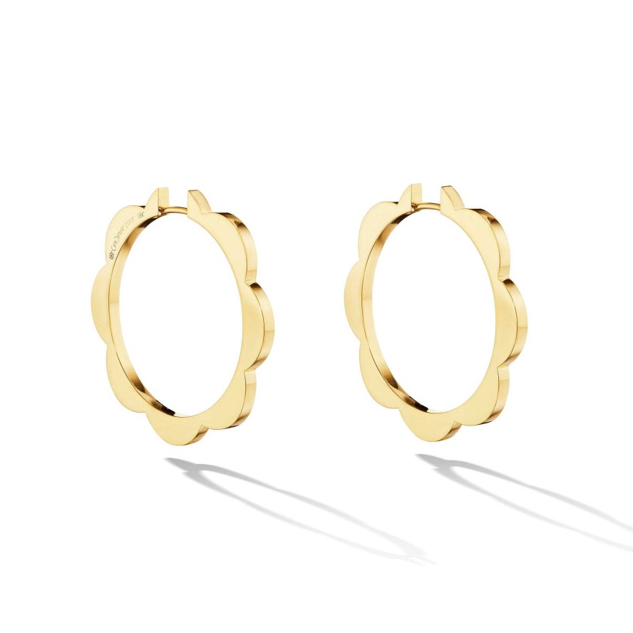 Earrings Cadar | Large Triplet Hoop Earrings 18K Yellow Gold